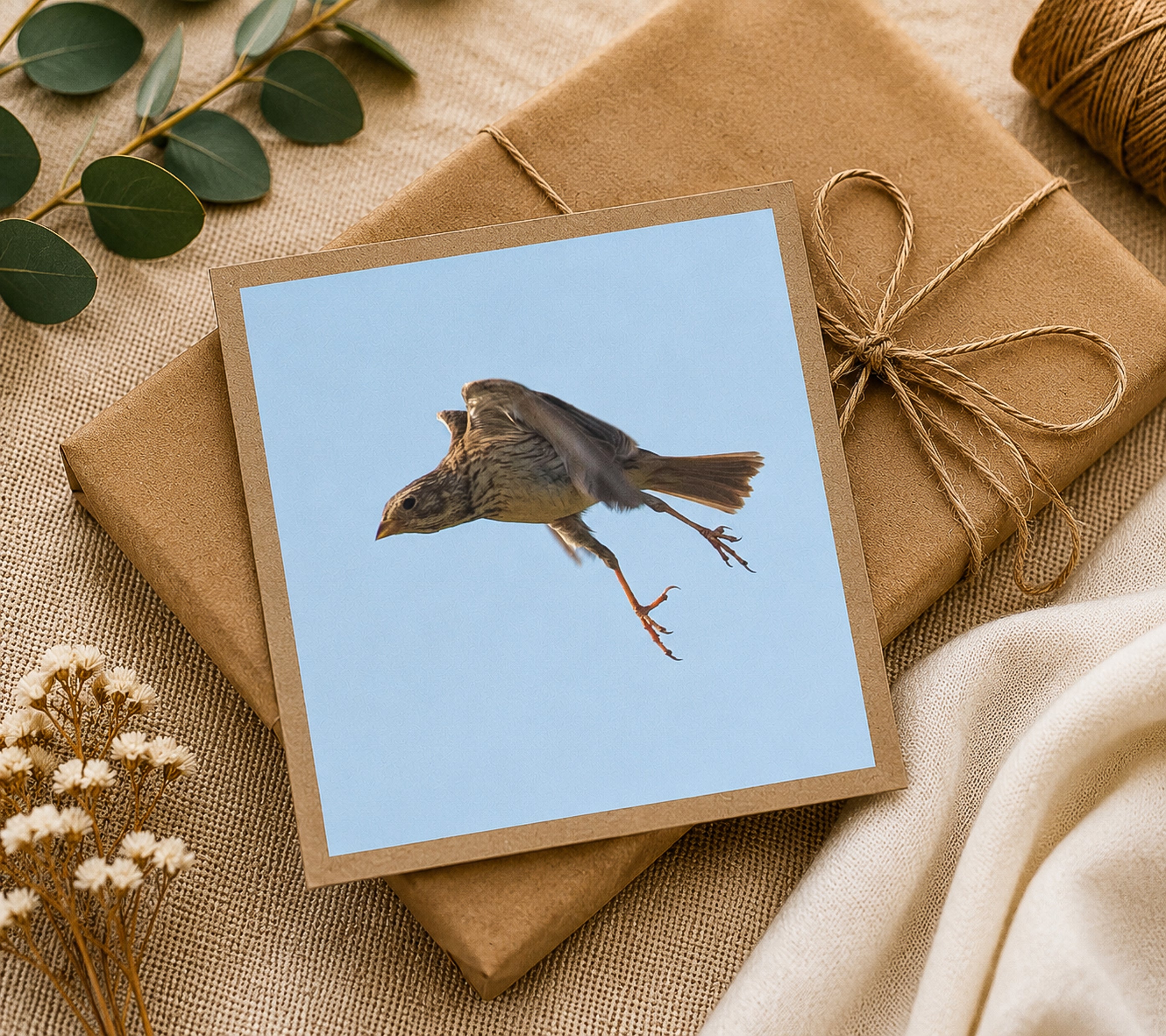 Corn Bunting Stretching